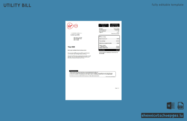 Beispielrechnung von Virgin Media (Vereinigtes Königreich)